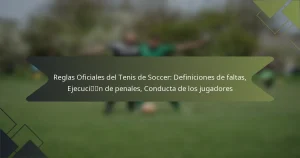 Reglas Oficiales del Tenis de Soccer: Definiciones de faltas, Ejecución de penales, Conducta de los jugadores