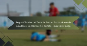 Reglas Oficiales del Tenis de Soccer: Sustituciones de jugadores, Conducta en el partido, Reglas de equipo